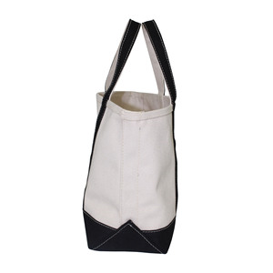 Sac de bateau en toile naturelle 20 oz, robuste et durable, avec base inférieure à poignée garnie de noir, idéal pour la promotion et la publicité - Product Image 3
