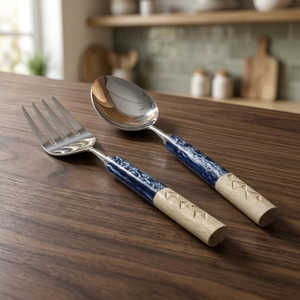 Cuillère et fourchette de service pour salade de qualité restaurant, ustensiles en acier inoxydable pour service buffet, hôtels, restauration et cuisine commerciale - Product Image 5