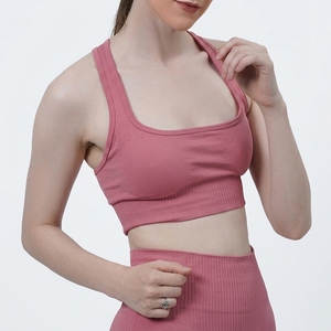 Sujetador deportivo de yoga con espalda cruzada y cuello en U de alta sujeción para mujer, talla grande, transpirable, sin costuras, de secado rápido - Product Image 5