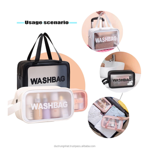 ขายส่งราคาถูก Washbag กระเป๋าเครื่องสําอาง PVC กระเป๋าเดินทางใสแป้งกระเป๋าเครื่องสําอางสีชมพูจากผู้ผลิตเวียดนาม - Product Image 3
