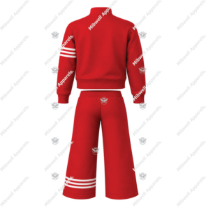Conjunto deportivo de punto con rayas rojas y blancas, pantalón ancho informal para mujer, diseño personalizado DST, traje de manga larga con cremallera para todas las temporadas. - Product Image 2