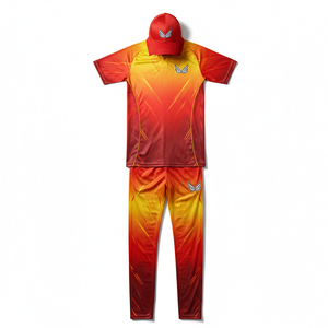 Ensemble de sport personnalisé sublimé pour le cricket : Maillot col en V respirant et short à taille élastique – Vente en gros - Product Image 1