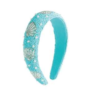 Serre-tête tendance brodé de perles de rocaille pour tenues de soirée, accessoire de mode avec broderie perlée artisanale - Product Image 4