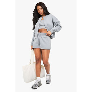 Conjunto de 2 Piezas para Mujer, Pantalones Deportivos y Top Corto con Capucha, Ecológico, Transpirable, Largo hasta la Rodilla, Ropa de Otoño - Product Image 3