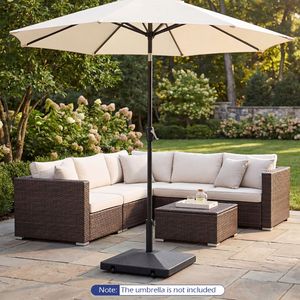 Base per Ombrellone da Esterno Rinforzata da 90 Libbre con 2 Ruote, Base Riempibile per Ombrellone - Product Image 5