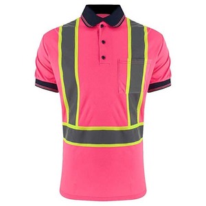 Pink <b>Polo</b> Shirts High Visibility Workwear Reflective Short Sleeve <b>Polo</b> Shirt Cheap price All Size - Product Image 1