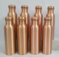 Bouteille d'eau en cuivre personnalisée très vendue - Écologique, résistante à l'eau bouillante, idéale pour les fêtes, avec poignée, fournisseur indien