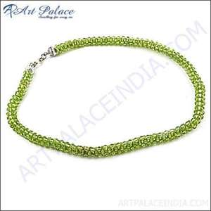 Fête porter péridot collier en argent collier de perles péridot collier de perles collier en argent perlé - Product Image 1