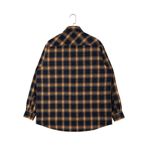 Chemise en flanelle à carreaux décontractée pour homme, manches longues, boutonnée, ourlet arrondi, 100 % coton, fabrication sur mesure, vente en gros OEM - Product Image 1