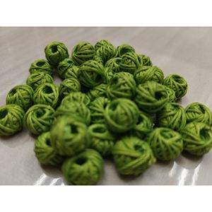 Perles imbriquées en fil de coton vert clair, 10-12mm, centre ouvert, pour bijoux, macramé, artisanat, 200 pièces, vente en gros - Product Image 1