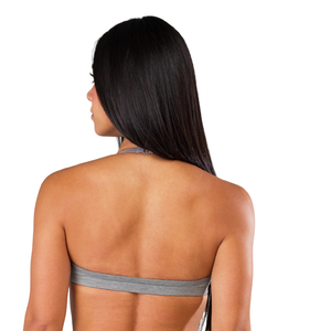 Soutien-gorge de sport sans couture pour femme, modèle halter, pour yoga et fitness, vêtement de sport doux, extensible, offrant un bon maintien, léger, pour l'entraînement, gris chiné - Product Image 6