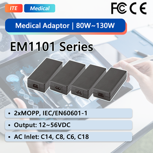 12~16V 80W 6.66A MAX. EM1101XA Series GaN Medical AC/<b>DC</b> Power Desktop <b>Adapters</b> for Medical Use - Product Image 1