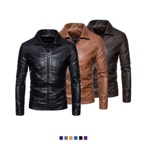 แจ็คเก็ตหนังมอเตอร์ไซค์ผู้ชายทรงสลิมแฟชั่นใหม่ปี 2025 พร้อมซับในขนสัตว์ตกแต่ง - Product Image 3