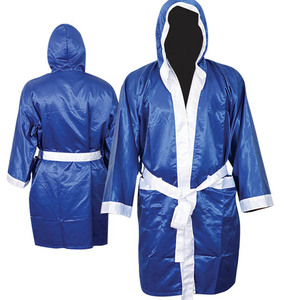 Bata de Boxeo Profesional de Tela Satinada con Bordado Personalizado y Sublimación para Gimnasio, Boxeo, Karate y Entrenamiento - Product Image 1