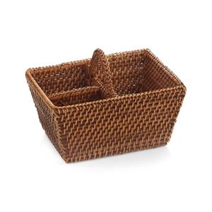 Cesta de mimbre para utensilios, cesta de mimbre tejida natural hecha a mano, compartimiento de almacenamiento - Product Image 2