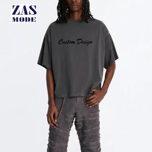 Camiseta Oversize de Corte Cuadrado para Hombre, 100% Algodón, Hombros Caídos, Estilo Urbano, Calidad de Lujo, Logotipo Personalizado, Camiseta Lisa para Hombre - Product Image 1