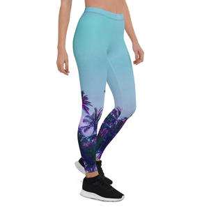Leggings de yoga pour femme VYRRA taille mi-haute, unis, simples, longueur intégrale, sportifs, extensibles, respirants, violet et noir avec empiècements en maille - Product Image 2