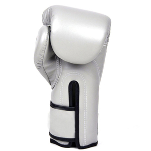 <b>Silver</b> PU Boxing <b>Gloves</b> with Velcro Closure for Adults Sparring Training Gear - Product Image 6