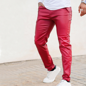 Men's Slim Fit Leather <b>Trousers</b> PU Leather Casual Pants Fashion Streetwear Bottoms Durable Construction Comfortable Waist - Product Image 4