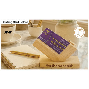 Personalized Wooden Business <b>Card</b> Holder & Stand with Printing for Desk-<b>Table</b> Top Organizer for Mother's Day & Valentine's Day - Product Image 1