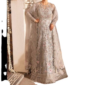 เดรสงานแต่งทำมือคุณภาพระดับพรีเมียมของผู้หญิงเดรสมีระบายความยาวถึงพื้นเดรสเจ้าสาวสไตล์ปากีสถานอินเดียสำหรับงานกลางคืน - Product Image 1