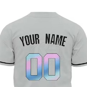 เสื้อเบสบอลแบบมีรูระบายอากาศสำหรับผู้ชายไซส์ใหญ่ พิมพ์หมายเลขและชื่อได้ แห้งเร็ว ชุดกีฬา สไตล์ลำลองแนวสตรีท - Product Image 5