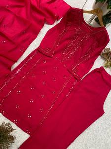 CETTE SAISON, DÉCOUVREZ NOTRE ENSEMBLE DE HAUT ET PANTALON BRODÉS À LA MAIN AVEC DUPATTA - Product Image 2