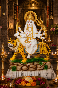 Handmade Resin Goddess Durga <b>Statue</b> With Tiger Base Traditional <b>Religious</b> Figurine For Tabletop Display Diwali Decoration - Product Image 2