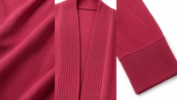 Abaya ouverte en maille de soie glacée pour femme, silhouette carrée, rose rouge, personnalisable ODM/OEM, tenue modeste, vente en gros Koweït et Golfe