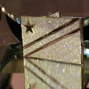 Pendentif drapeau personnalisé serti de diamants Moissanite, en argent sterling 925 plaqué or, bijoux hip-hop micro-pavé VVS - Product Image 3