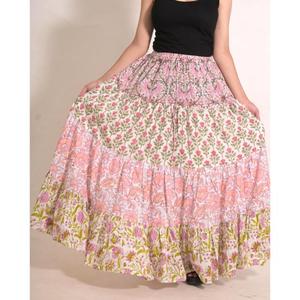 Cotton Printed <b>Patchwork</b> Boho <b>Skirt</b> Handmade Indian Maxi <b>Skirt</b> Comfortable Festival & Beach Wear - Product Image 1