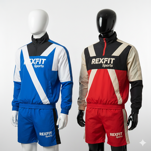 Rexfit Best Custom Breathable Lightweight Streetwear Two Piece Set Sweatsuit Windbreaker <b>Zip</b>-<b>Up</b> <b>Jacket</b> Pants Set Nylon Tracksuit - Product Image 3