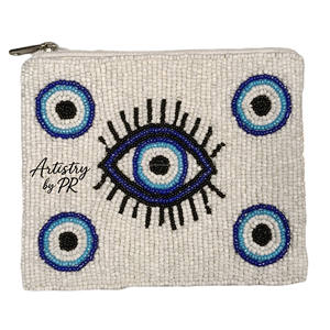 Porte-monnaie à perles et fleurs brodées, pochette zippée, accessoire de mode, usage quotidien, chaîne portable, taille personnalisée - Product Image 4