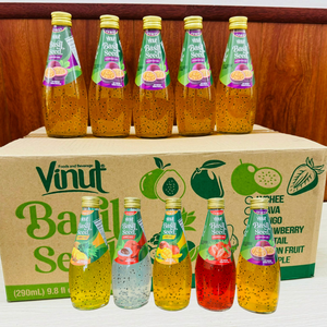 Boîte personnalisable pour jus de grenade et graines de basilic VINUT original en bouteille de verre de 290 ml de la société vietnamienne de boissons - Product Image 5