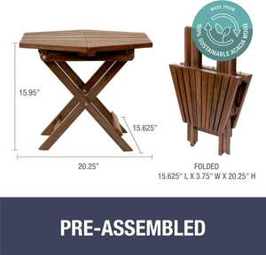 Mesa Plegable Pequeña para Exteriores, para Patio, Terraza, Hotel, para Entretenimiento en el Hogar, Accesorio Cinnamon, Muebles de Exterior Generales - Product Image 3