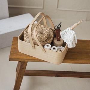 Panier de rangement en bois fait main, écologique et personnalisable, avec poignées, pour fruits et légumes, design moderne et décoratif - Product Image 6