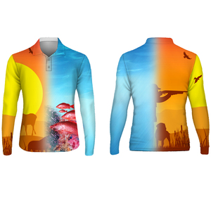เสื้อโปโลตกปลาแขนยาวระบายอากาศได้ดี UPF50 พรีเมียม สวมใส่สบาย พร้อมโลโก้แบบซับลิเมชั่นตามสั่ง - Product Image 5