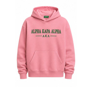 เสื้อฮู้ดดี้โอเวอร์ไซส์สีชมพูเขียว ลายอัลฟา คาปา อัลฟา สไตล์สตรีทแวร์สุดน่ารักสำหรับชีวิตแบบกรีก - Product Image 2