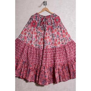 Women Casual Boho Cotton <b>Patchwork</b> Natural Waist Handmade Indian Maxi <b>Skirt</b> Vintage Festival Gypsy Wear - Product Image 1