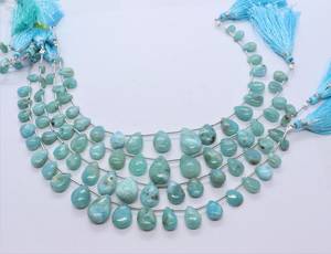 ลูกปัดลาริมาร์ธรรมชาติทรงลูกแพร์เรียบขนาด 6x8 ถึง 11x16 มม. ลูกปัดพลอยลาริมาร์แบบเรียบ ความยาว 9 นิ้ว คุณภาพพรีเมียม เรียบเนียน - Product Image 3