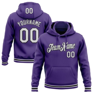 Sweat-shirt à capuche sport violet, blanc et noir, personnalisé, nouvelle conception, vente en gros directe pour l'industrie - Product Image 1