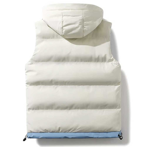Custom Men Hooded Puffer Vest Sleeveless Padded Winter <b>Gilet</b> <b>Warm</b> Full Zip Casual Outdoor Bodywarmer - Product Image 2