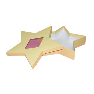 Emballage cadeau de luxe en forme d'étoile personnalisé pour bougie de parfum carton avec gaufrage et fenêtre transparente avec revêtement UV - Product Image 1