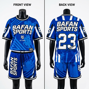 Conjunto Deportivo Premium para Mujer, 160 GSM, Malla de Poliéster, Azul, Transpirable, Paneles Gráficos, Logotipo Personalizado - Product Image 1