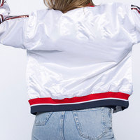 Vestes universitaires courtes personnalisées pour femmes, style streetwear, nouvelle mode, effet délavé vintage, vente en gros