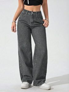 Women’s High-Waist <b>Button</b> Relaxed Fit Casual Ankle Length Stylish <b>Jeans</b> - Product Image 2