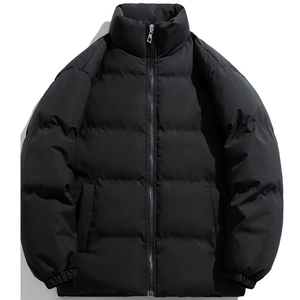 Puffer Windproof Breathable Unisex Winter <b>Jacket</b> with Zipper Closure Stand Collar & Print Design - Product Image 2