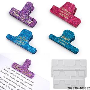 Clip de bureau à queue longue, clip de papeterie, clip de bureau, moule en résine époxy et silicone - Product Image 2