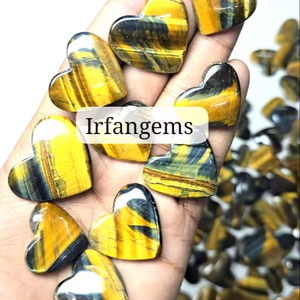 Pierre précieuse naturelle à 100 %, œil de tigre multi-couleurs, taille ovale, cabochon, pierre brute, traitée par cirage/huile, 20-40 mm, vente en gros, quartz poli à la main - Product Image 1