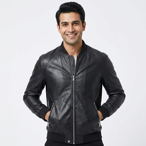 OEM Custom Service <b>Leather</b> <b>Jackets</b> for <b>Mens</b> High Quality with Stand Collar and Zipper Style <b>Men</b> <b>Leather</b> <b>jacket</b> for <b>men</b> - Product Image 6